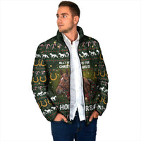 Horse All I Need For Christmas Christmas Padded Jacket Xmas Holiday Patterns - Wonder Print Shop