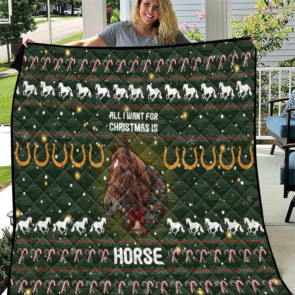 Horse All I Need For Christmas Christmas Quilt Xmas Holiday Patterns - Wonder Print Shop