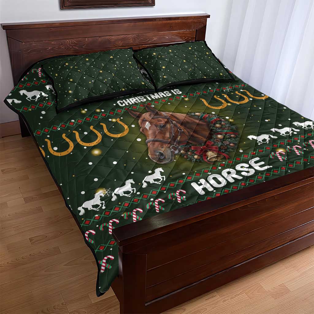 Horse All I Need For Christmas Christmas Quilt Bed Set Xmas Holiday Patterns - Wonder Print Shop