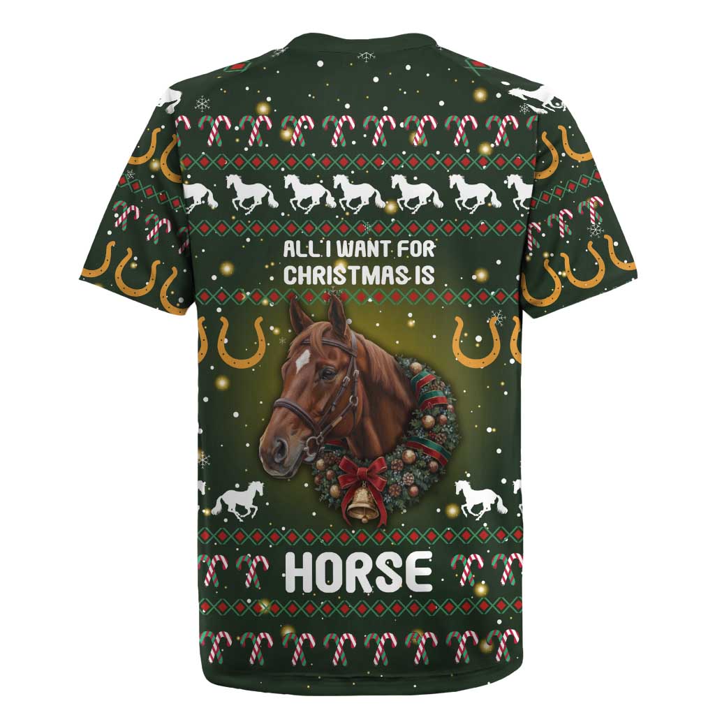 Horse All I Need For Christmas Christmas Rugby Jersey Xmas Holiday Patterns - Wonder Print Shop