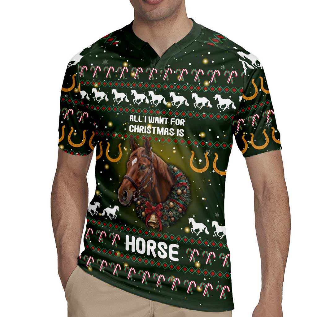 Horse All I Need For Christmas Christmas Rugby Jersey Xmas Holiday Patterns - Wonder Print Shop