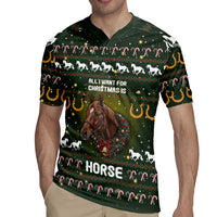 Horse All I Need For Christmas Christmas Rugby Jersey Xmas Holiday Patterns - Wonder Print Shop