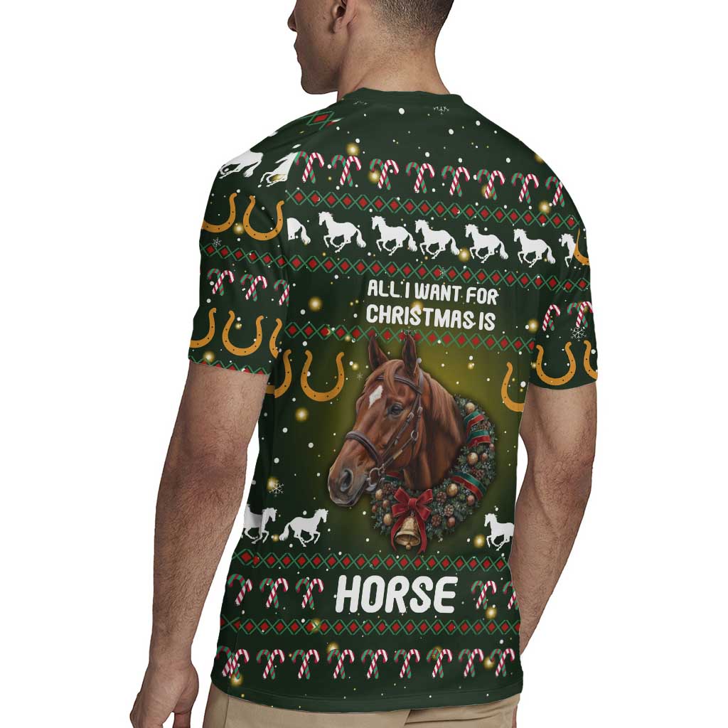 Horse All I Need For Christmas Christmas Rugby Jersey Xmas Holiday Patterns - Wonder Print Shop