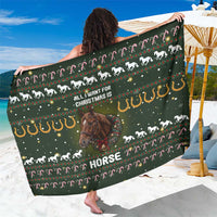 Horse All I Need For Christmas Christmas Sarong Xmas Holiday Patterns - Wonder Print Shop