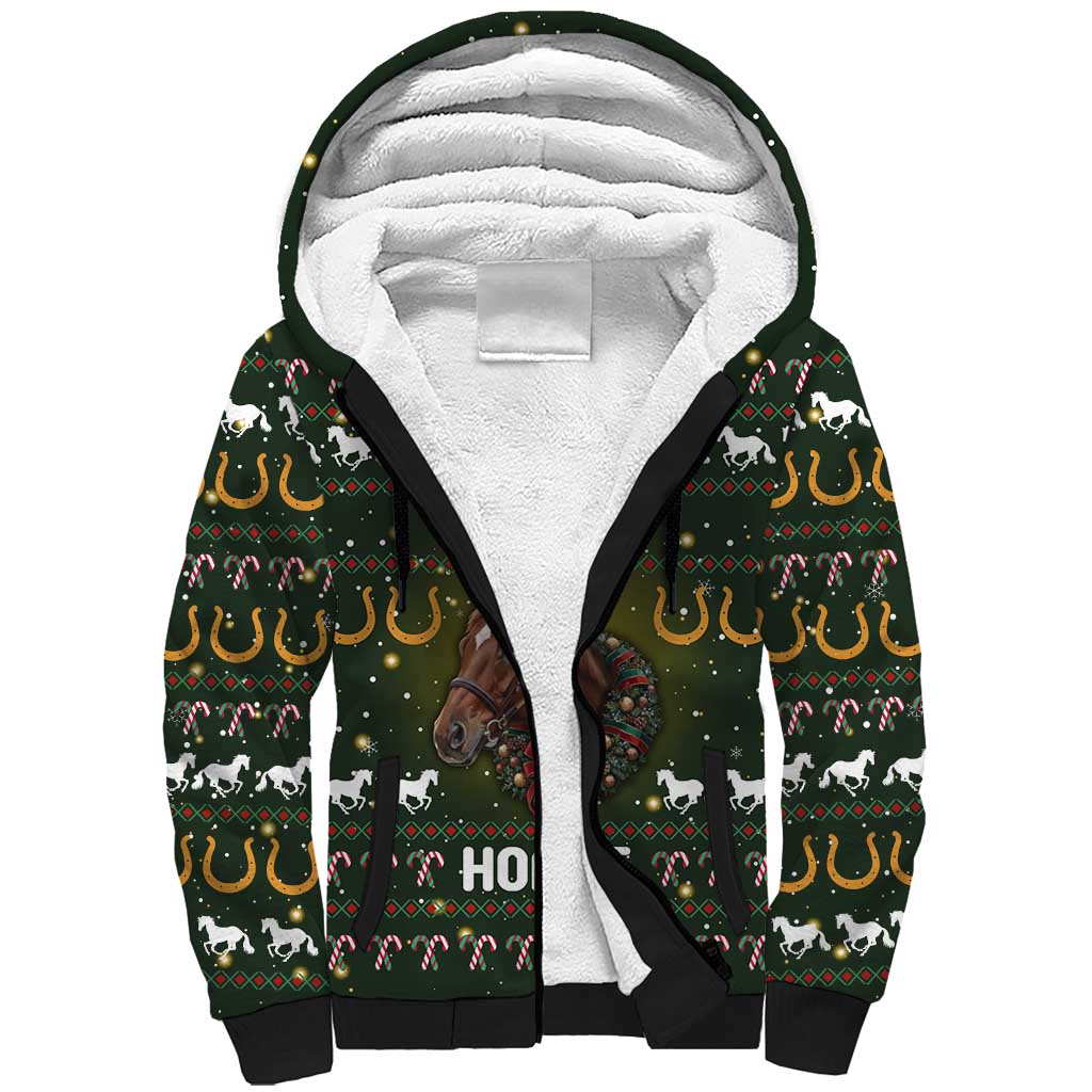Horse All I Need For Christmas Christmas Sherpa Hoodie Xmas Holiday Patterns - Wonder Print Shop