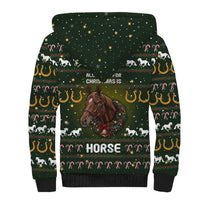 Horse All I Need For Christmas Christmas Sherpa Hoodie Xmas Holiday Patterns - Wonder Print Shop