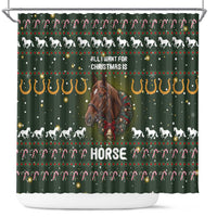 Horse All I Need For Christmas Christmas Shower Curtain Xmas Holiday Patterns - Wonder Print Shop
