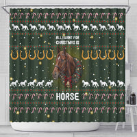 Horse All I Need For Christmas Christmas Shower Curtain Xmas Holiday Patterns - Wonder Print Shop