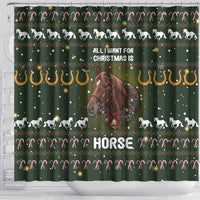 Horse All I Need For Christmas Christmas Shower Curtain Xmas Holiday Patterns - Wonder Print Shop