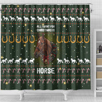 Horse All I Need For Christmas Christmas Shower Curtain Xmas Holiday Patterns - Wonder Print Shop