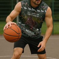 Horse All I Need For Christmas Christmas Sleeveless Hoodie Xmas Holiday Patterns - Wonder Print Shop