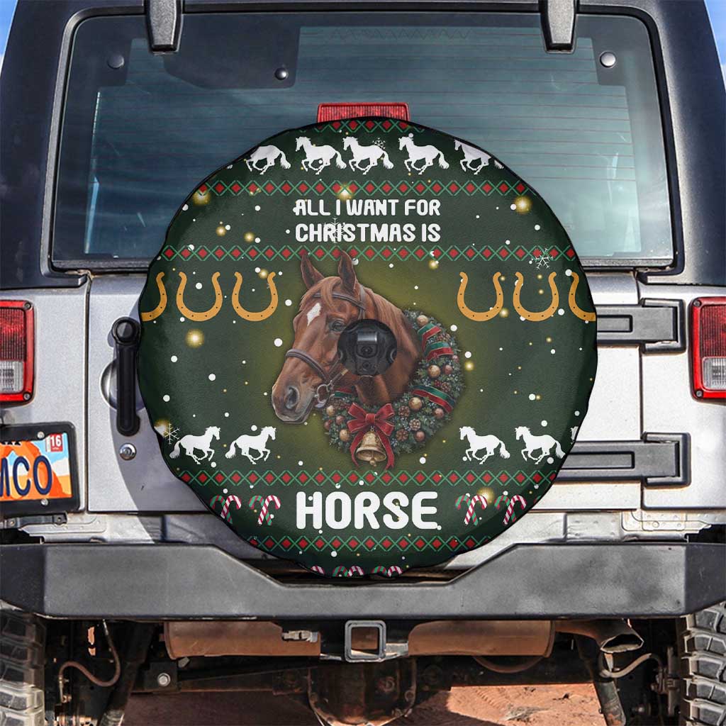 Horse All I Need For Christmas Christmas Spare Tire Cover Xmas Holiday Patterns - Wonder Print Shop