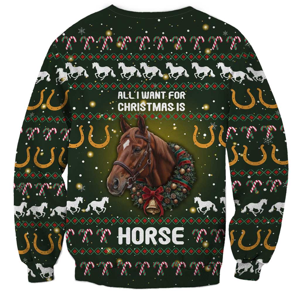 Horse All I Need For Christmas Christmas Sweatshirt Xmas Holiday Patterns - Wonder Print Shop