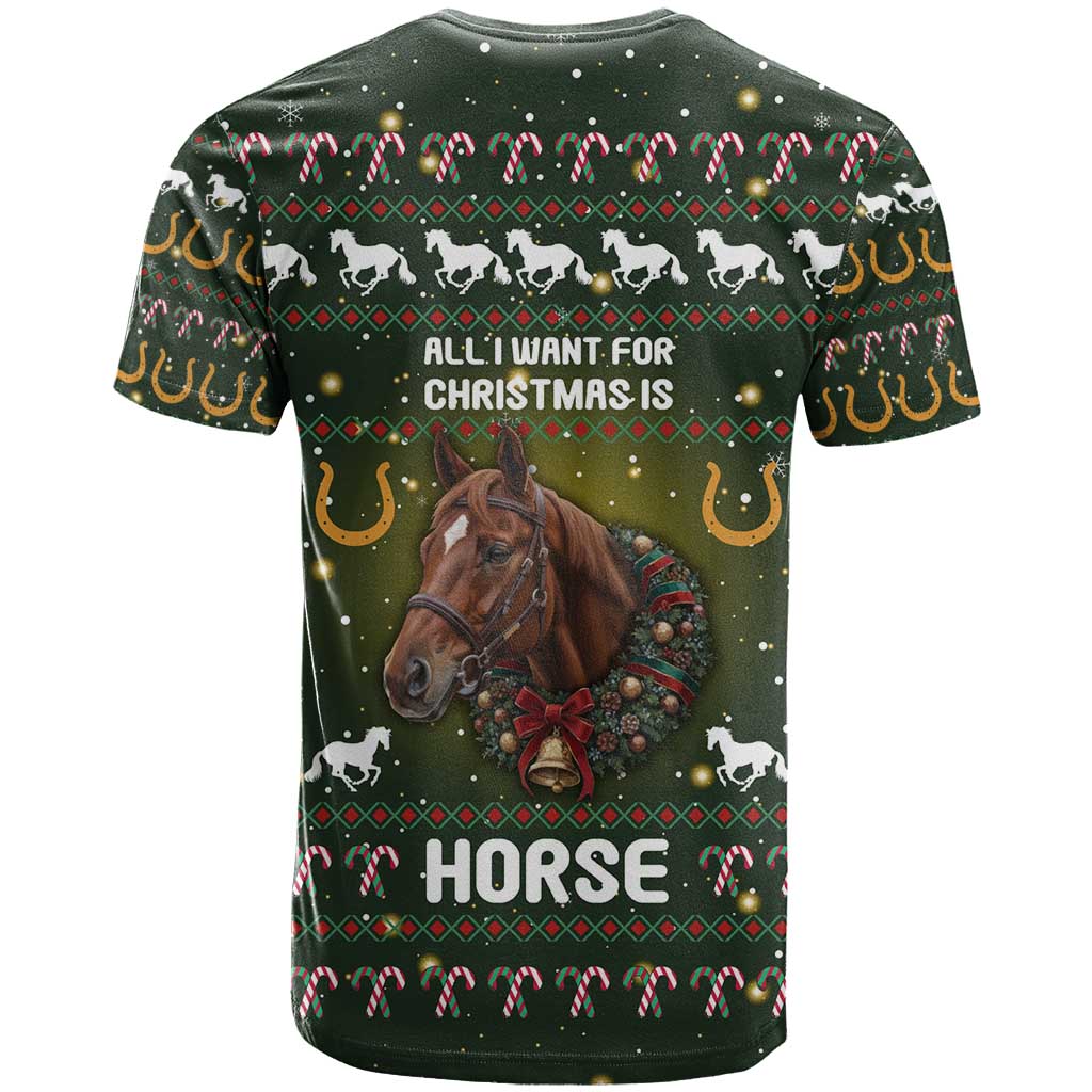 Horse All I Need For Christmas Christmas T Shirt Xmas Holiday Patterns - Wonder Print Shop
