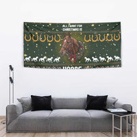 Horse All I Need For Christmas Christmas Tapestry Xmas Holiday Patterns - Wonder Print Shop