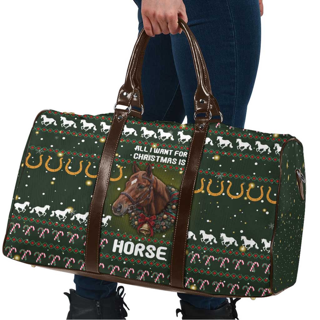Horse All I Need For Christmas Christmas Travel Bag Xmas Holiday Patterns - Wonder Print Shop