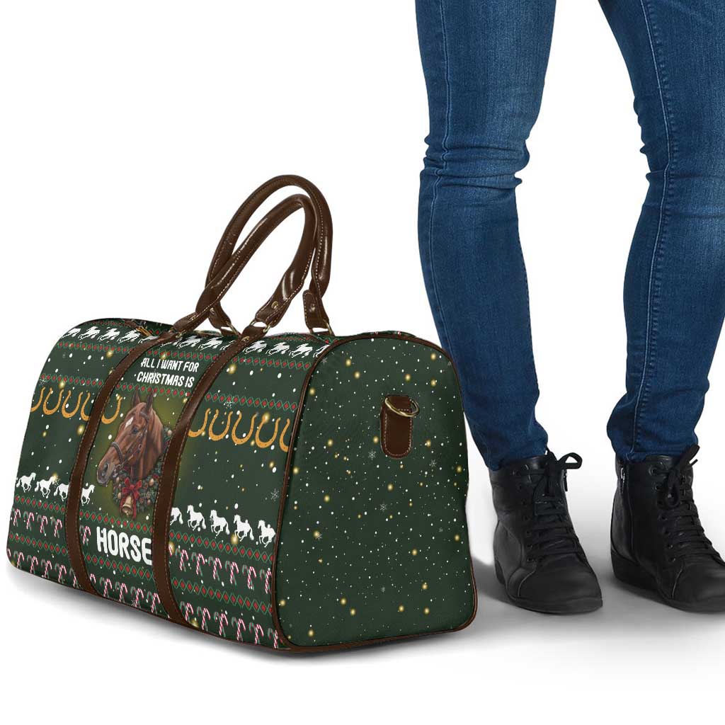 Horse All I Need For Christmas Christmas Travel Bag Xmas Holiday Patterns - Wonder Print Shop