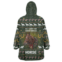 Horse All I Need For Christmas Christmas Wearable Blanket Hoodie Xmas Holiday Patterns - Wonder Print Shop