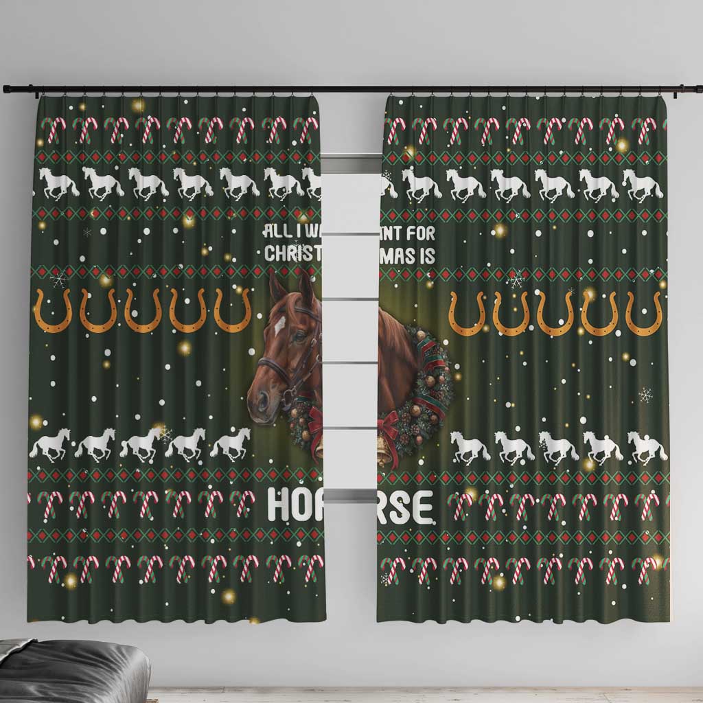 Horse All I Need For Christmas Christmas Window Curtain Xmas Holiday Patterns - Wonder Print Shop