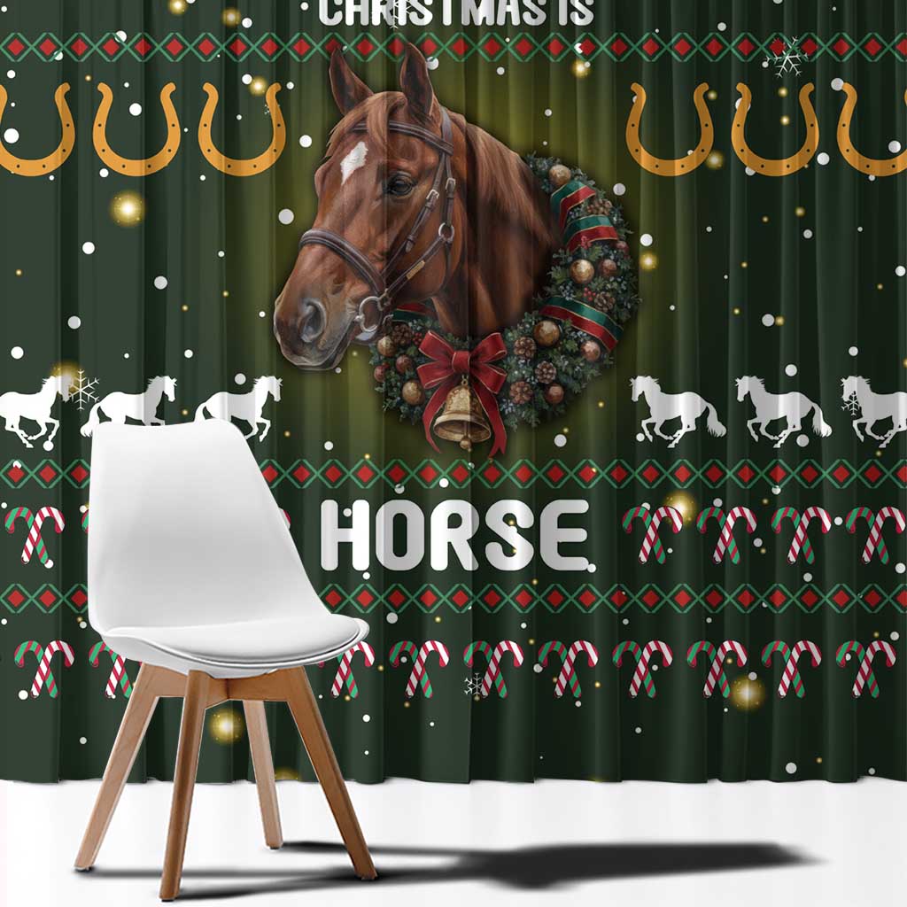 Horse All I Need For Christmas Christmas Window Curtain Xmas Holiday Patterns - Wonder Print Shop