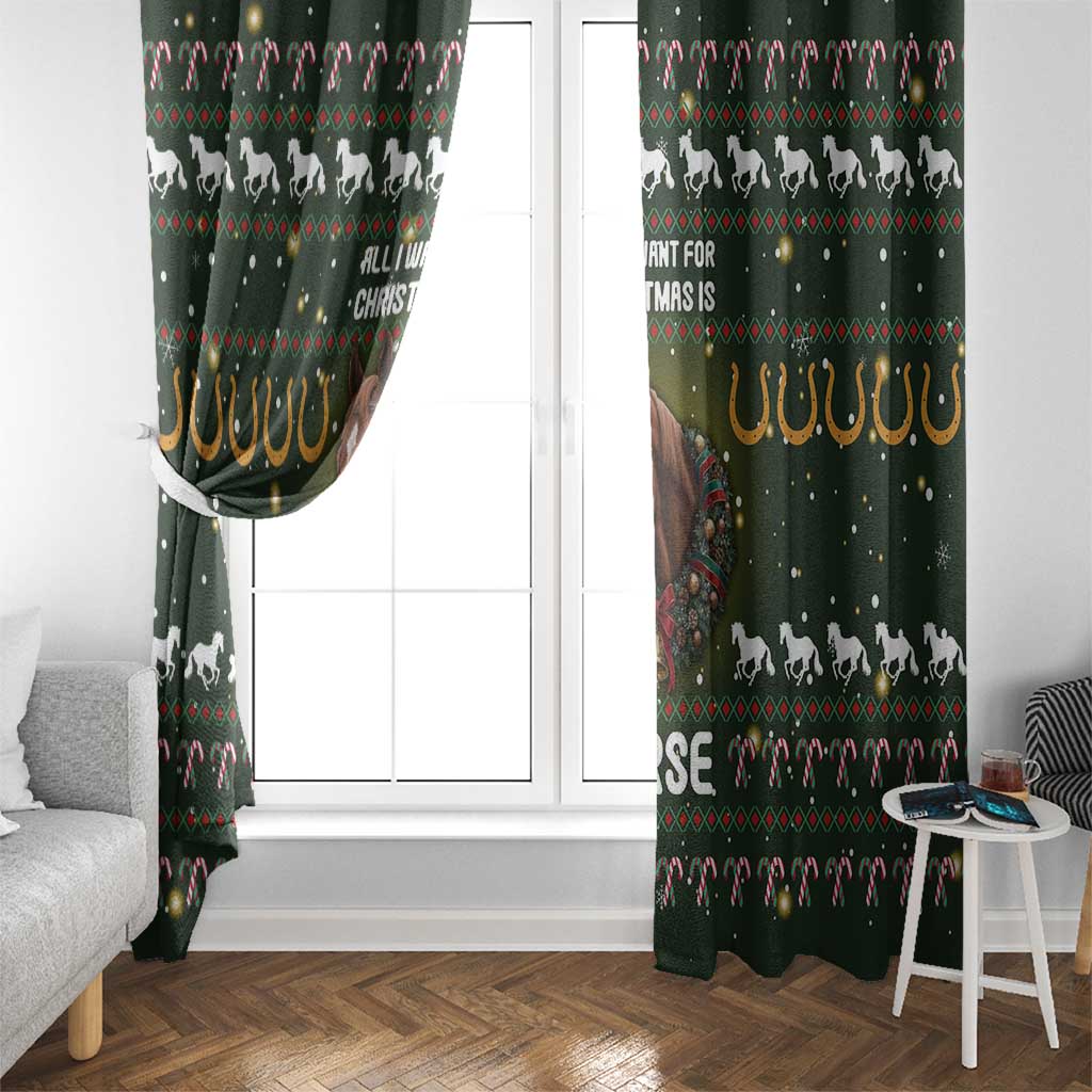 Horse All I Need For Christmas Christmas Window Curtain Xmas Holiday Patterns - Wonder Print Shop