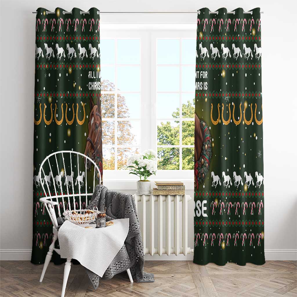 Horse All I Need For Christmas Christmas Window Curtain Xmas Holiday Patterns - Wonder Print Shop