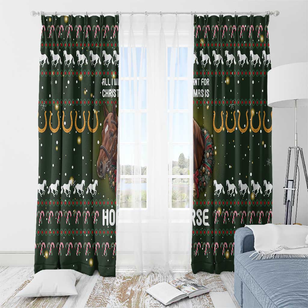 Horse All I Need For Christmas Christmas Window Curtain Xmas Holiday Patterns - Wonder Print Shop