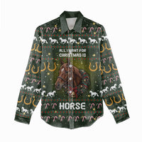 Horse All I Need For Christmas Christmas Women Casual Shirt Xmas Holiday Patterns - Wonder Print Shop