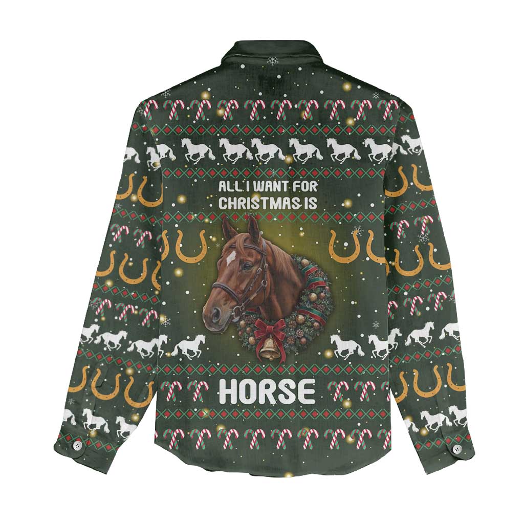 Horse All I Need For Christmas Christmas Women Casual Shirt Xmas Holiday Patterns - Wonder Print Shop