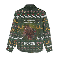 Horse All I Need For Christmas Christmas Women Casual Shirt Xmas Holiday Patterns - Wonder Print Shop