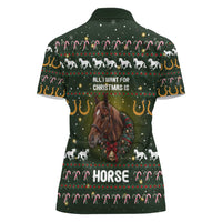 Horse All I Need For Christmas Christmas Women Polo Shirt Xmas Holiday Patterns - Wonder Print Shop