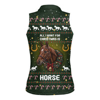 Horse All I Need For Christmas Christmas Women Sleeveless Polo Shirt Xmas Holiday Patterns - Wonder Print Shop