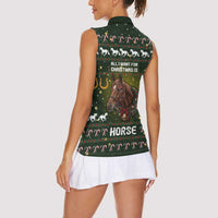 Horse All I Need For Christmas Christmas Women Sleeveless Polo Shirt Xmas Holiday Patterns - Wonder Print Shop