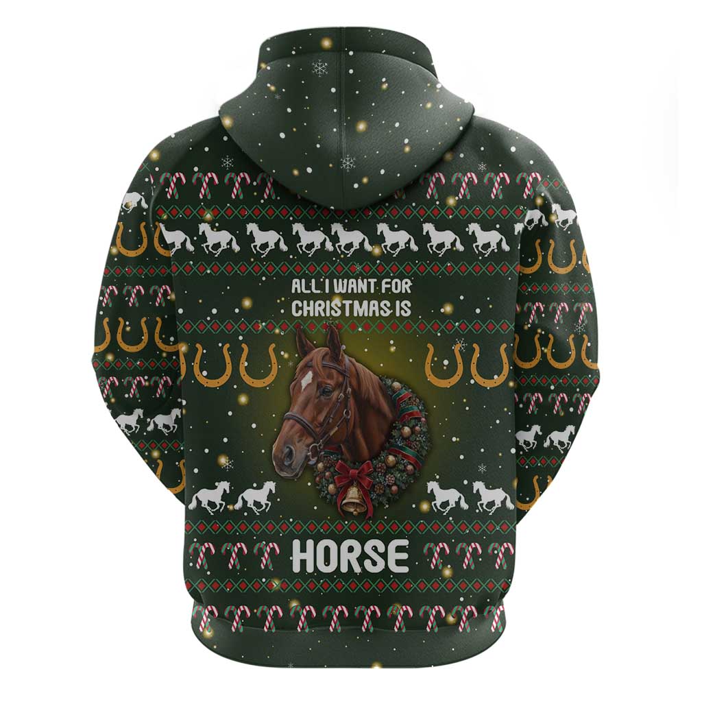 Horse All I Need For Christmas Christmas Zip Hoodie Xmas Holiday Patterns - Wonder Print Shop