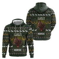 Horse All I Need For Christmas Christmas Zip Hoodie Xmas Holiday Patterns - Wonder Print Shop