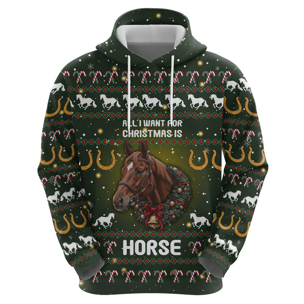 Horse All I Need For Christmas Christmas Zip Hoodie Xmas Holiday Patterns - Wonder Print Shop