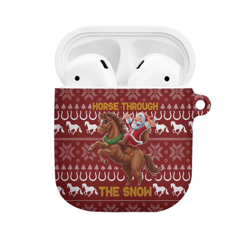 Horse Through The Snow Christmas Design AirPods Case Xmas Holiday Patterns - Wonder Print Shop