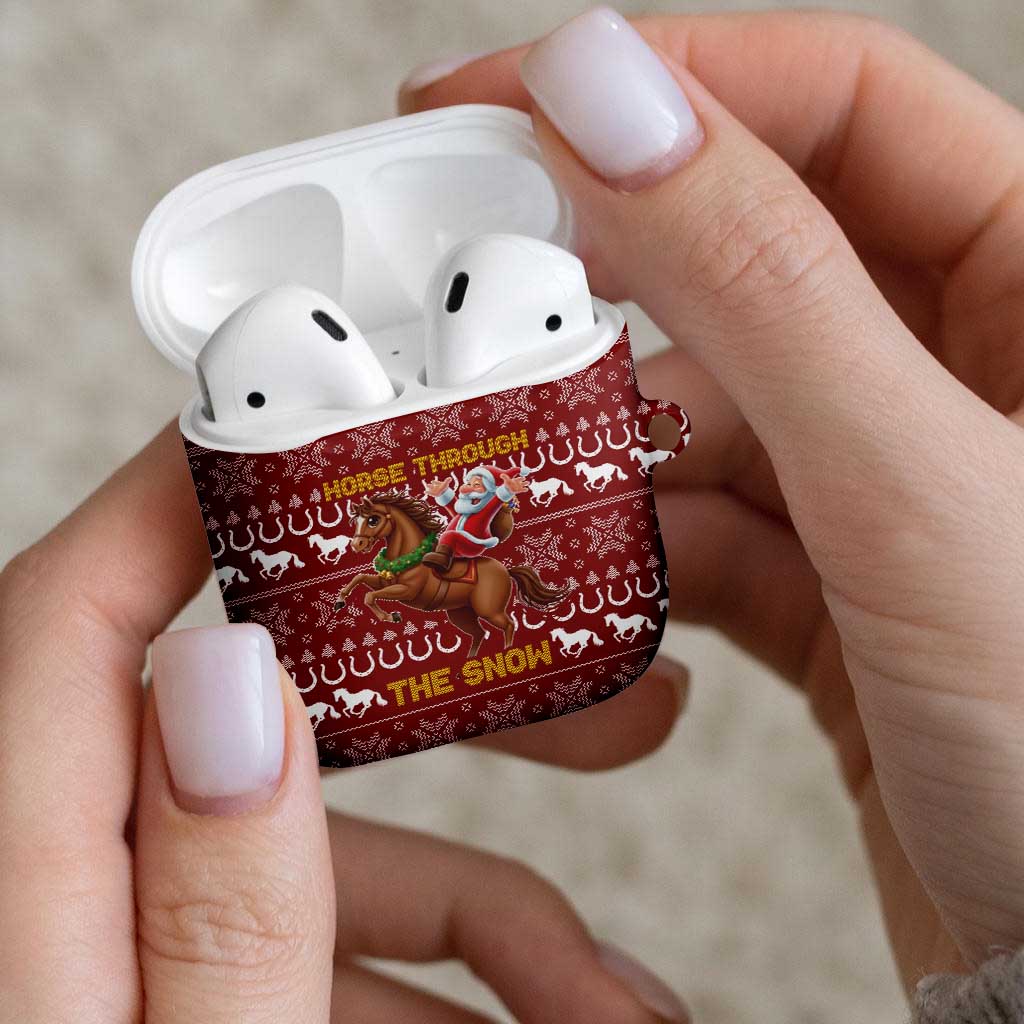 Horse Through The Snow Christmas Design AirPods Case Xmas Holiday Patterns - Wonder Print Shop