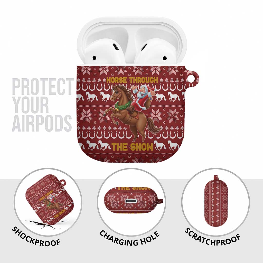Horse Through The Snow Christmas Design AirPods Case Xmas Holiday Patterns - Wonder Print Shop