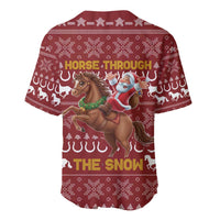 Horse Through The Snow Christmas Design Baseball Jersey Xmas Holiday Patterns - Wonder Print Shop