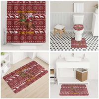 Horse Through The Snow Christmas Design Bathroom Set Xmas Holiday Patterns - Wonder Print Shop
