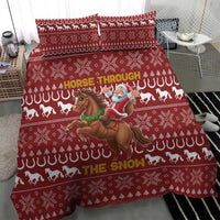 Horse Through The Snow Christmas Design Bedding Set Xmas Holiday Patterns - Wonder Print Shop