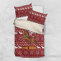 Horse Through The Snow Christmas Design Bedding Set Xmas Holiday Patterns - Wonder Print Shop