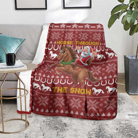 Horse Through The Snow Christmas Design Blanket Xmas Holiday Patterns - Wonder Print Shop