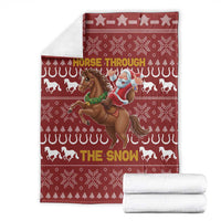Horse Through The Snow Christmas Design Blanket Xmas Holiday Patterns - Wonder Print Shop