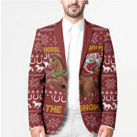 Horse Through The Snow Christmas Design Blazer Xmas Holiday Patterns - Wonder Print Shop