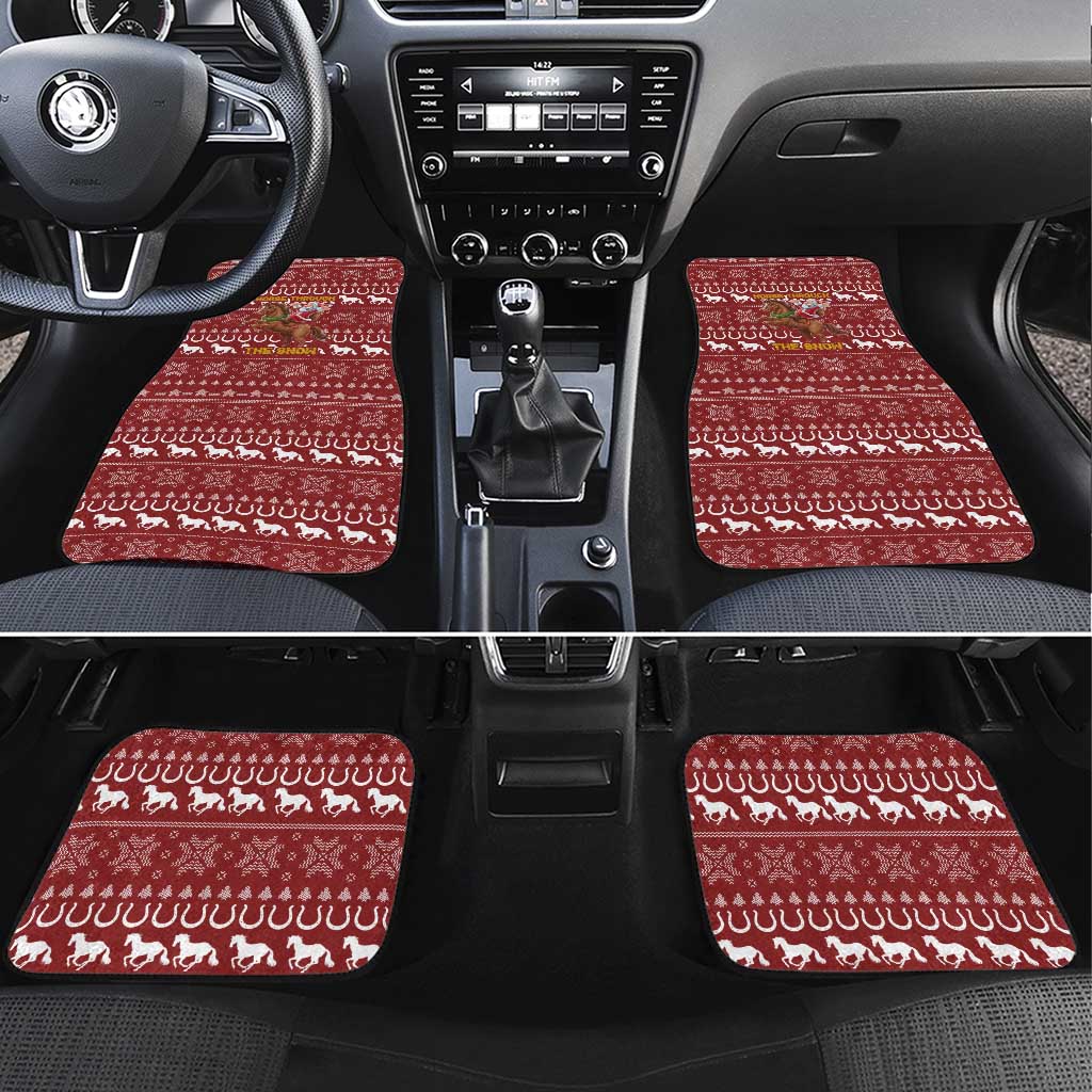 Horse Through The Snow Christmas Design Car Mats Xmas Holiday Patterns - Wonder Print Shop