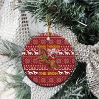 Horse Through The Snow Christmas Design Ceramic Ornament Xmas Holiday Patterns - Wonder Print Shop