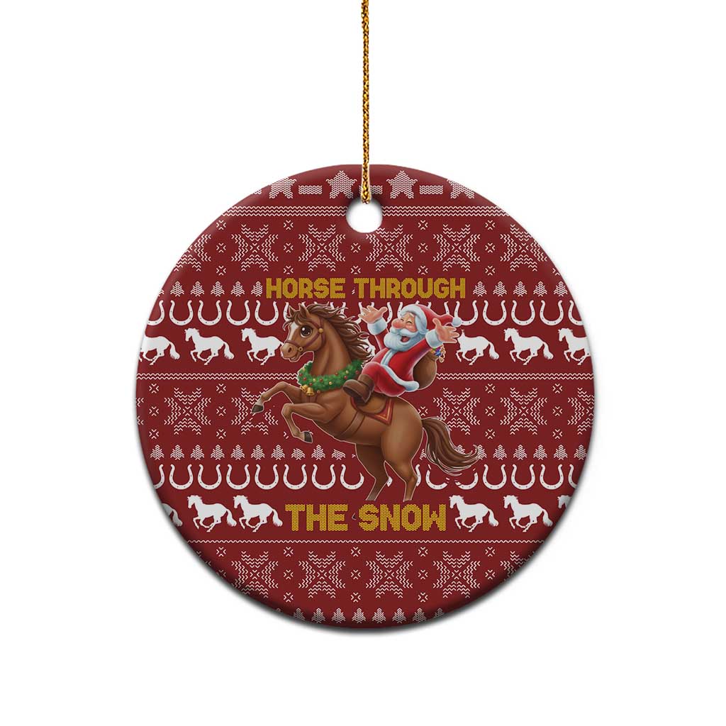 Horse Through The Snow Christmas Design Ceramic Ornament Xmas Holiday Patterns - Wonder Print Shop