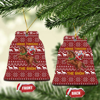 Horse Through The Snow Christmas Design Ceramic Ornament Xmas Holiday Patterns - Wonder Print Shop